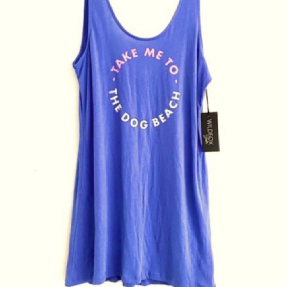 S WILDFOX COVERUP take me to the dog beach dress long tank tunic NEW TOP relaxed